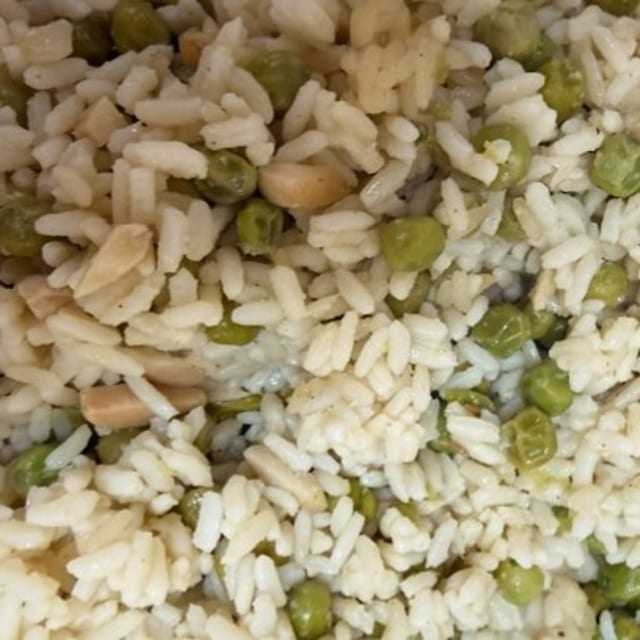 Rice Pilaf with Almonds & Peas.
